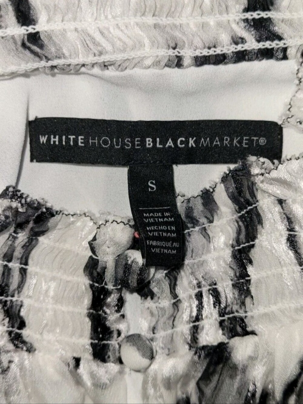 WHBM: Black White Ruffle Top - Picture 6 of 8